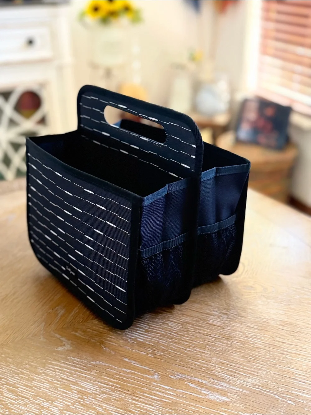 Thirty-One Double Duty Caddy Starlit Stripe pattern.